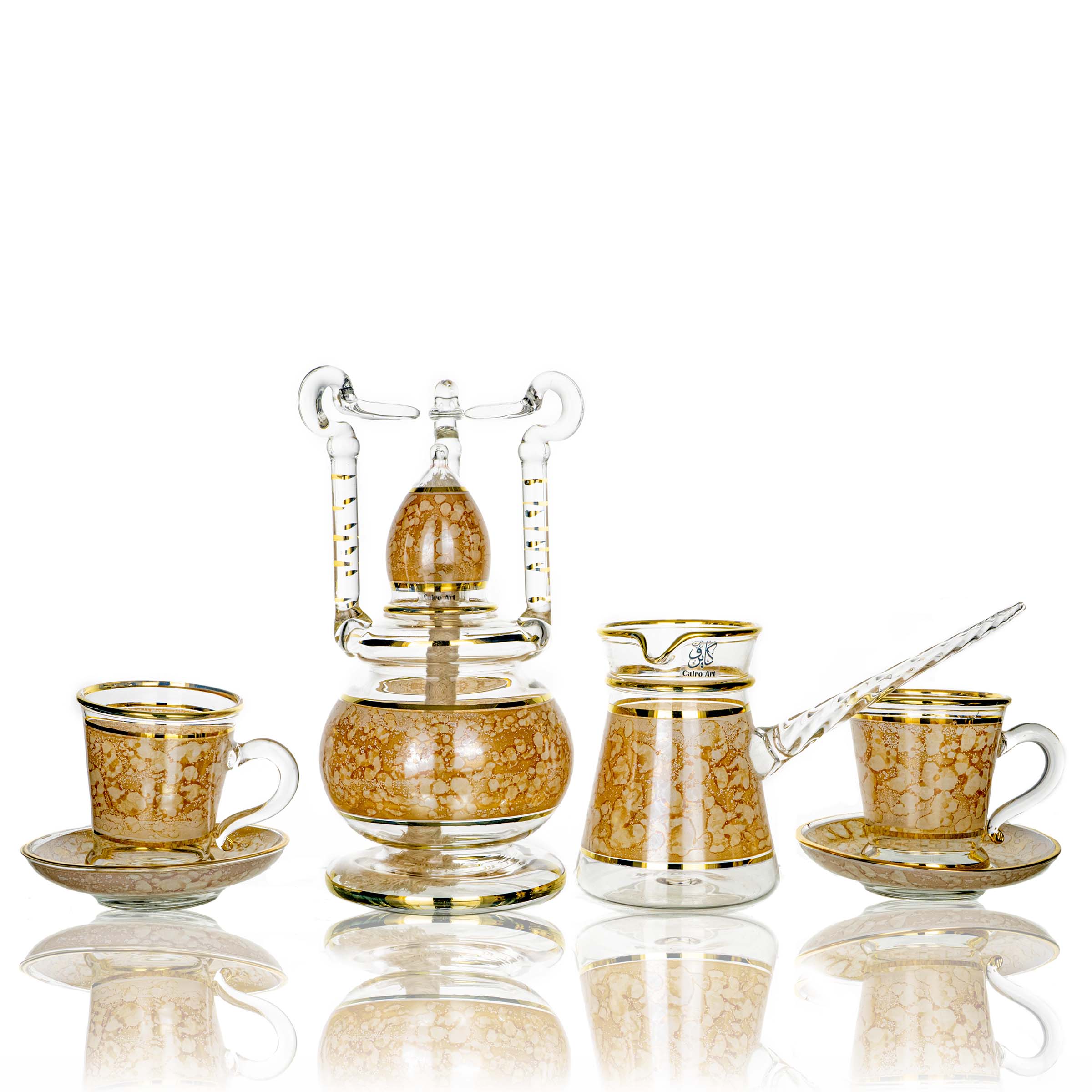 طقم قهوه سيراميك عسلي بيركس ص