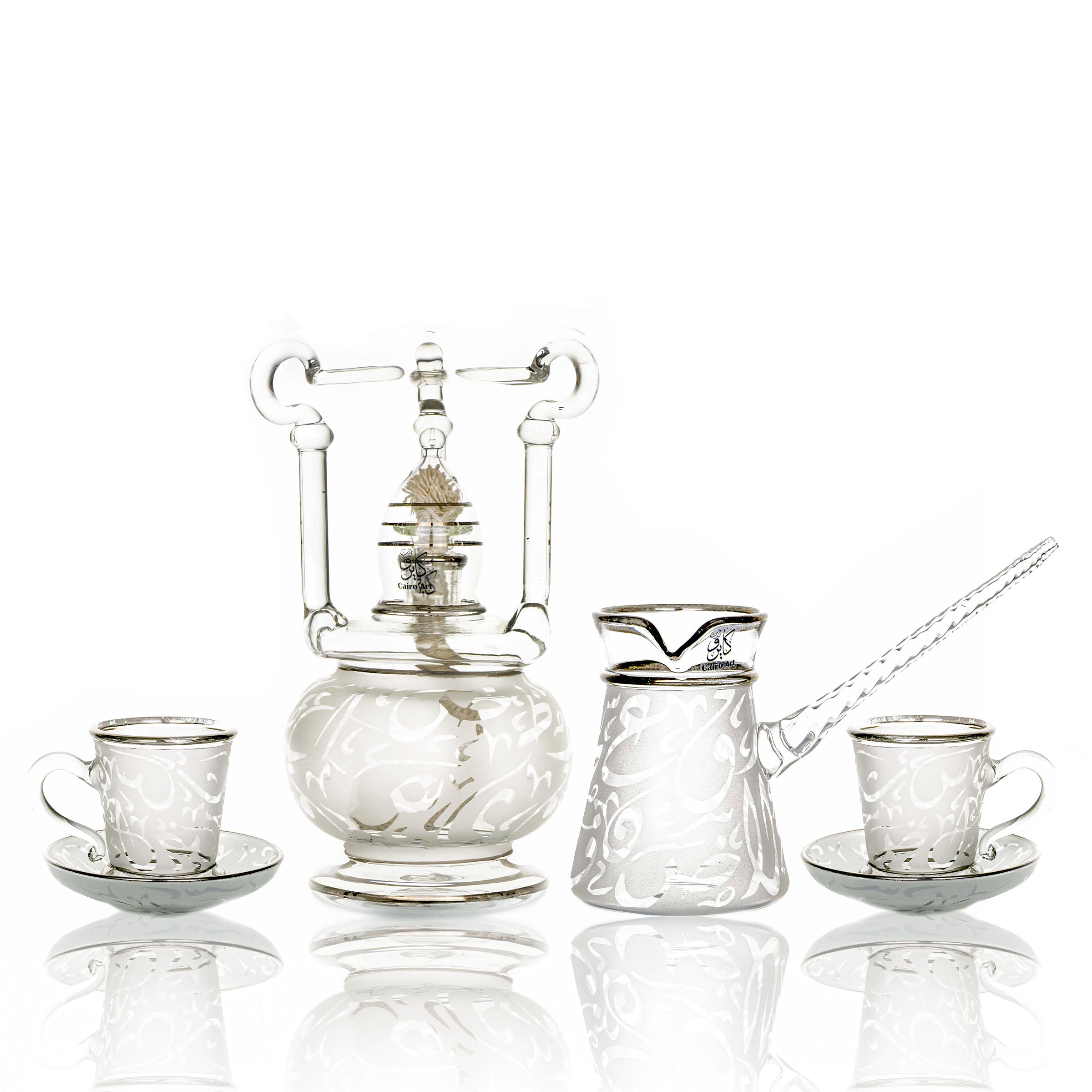 طقم قهوه حروف ابيض بلاتين ص بيركس