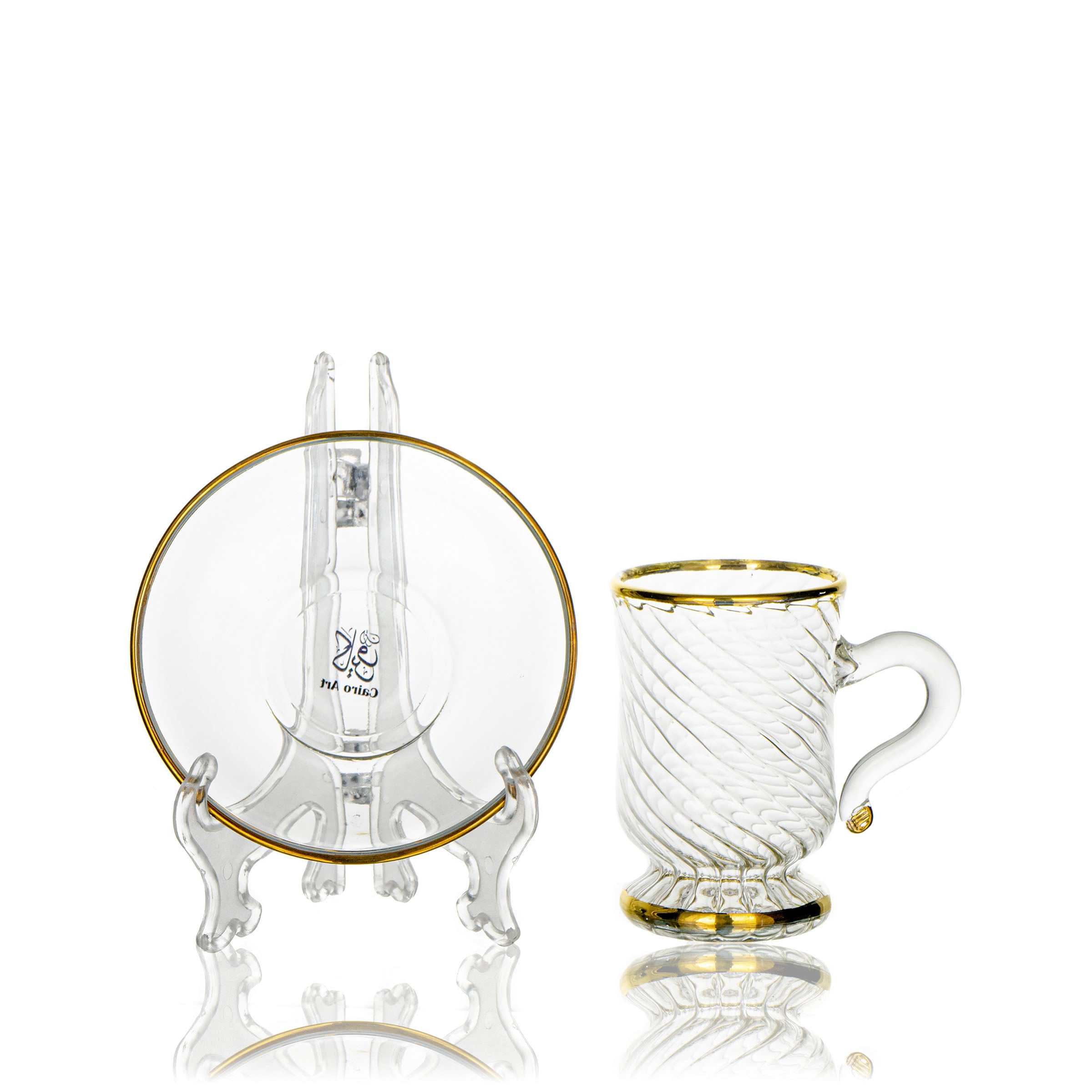 طقم قهوه مضلع دهب اصفر