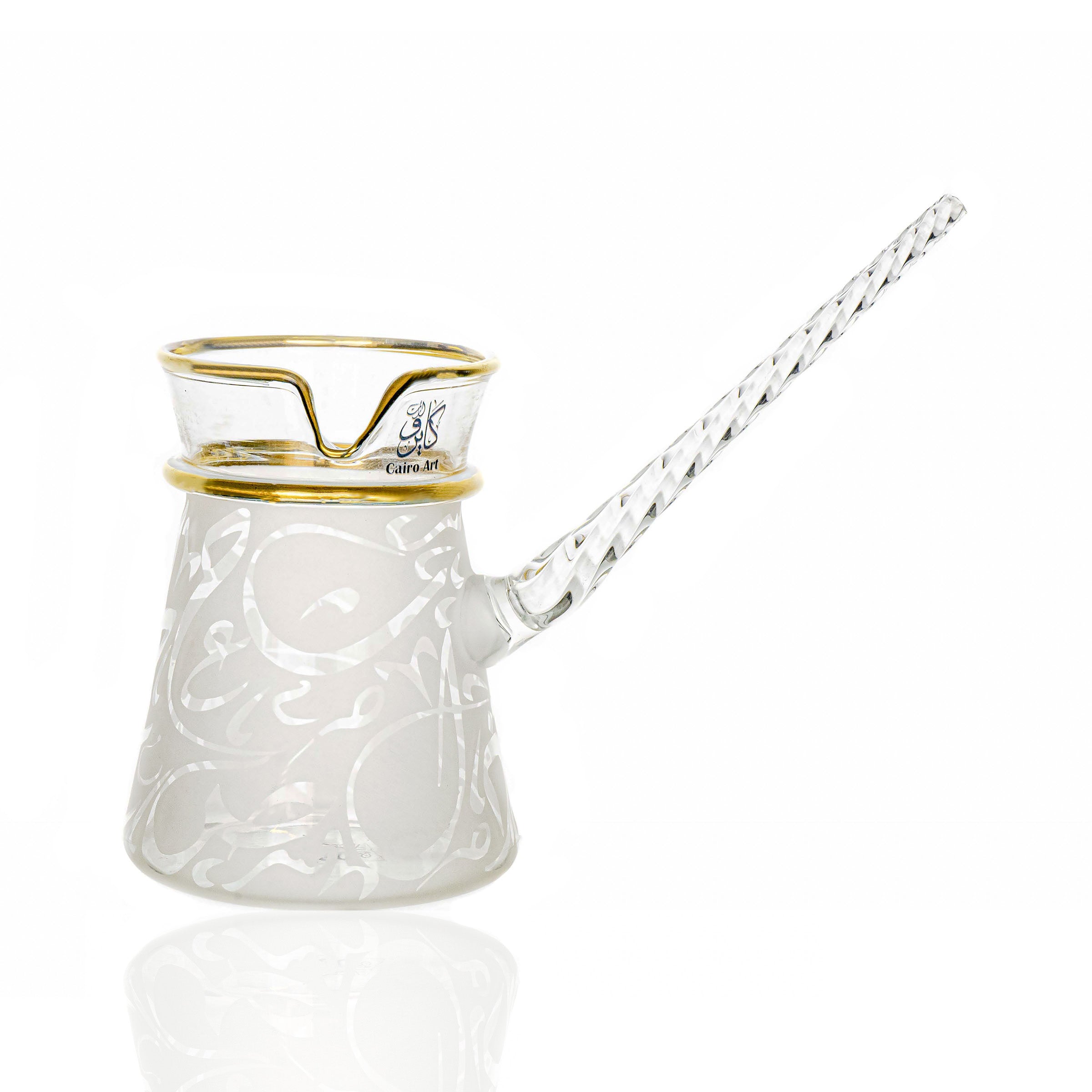 طقم قهوه بيركس حروف ابيض دهب اصفر ك