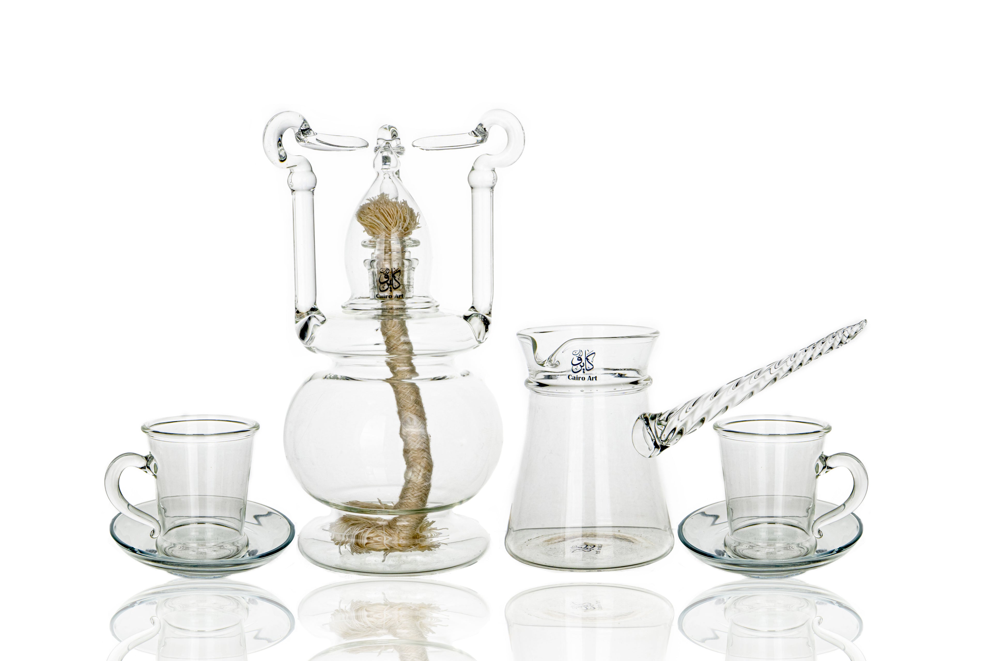 طقم قهوه شفاف بيركس حراري ص