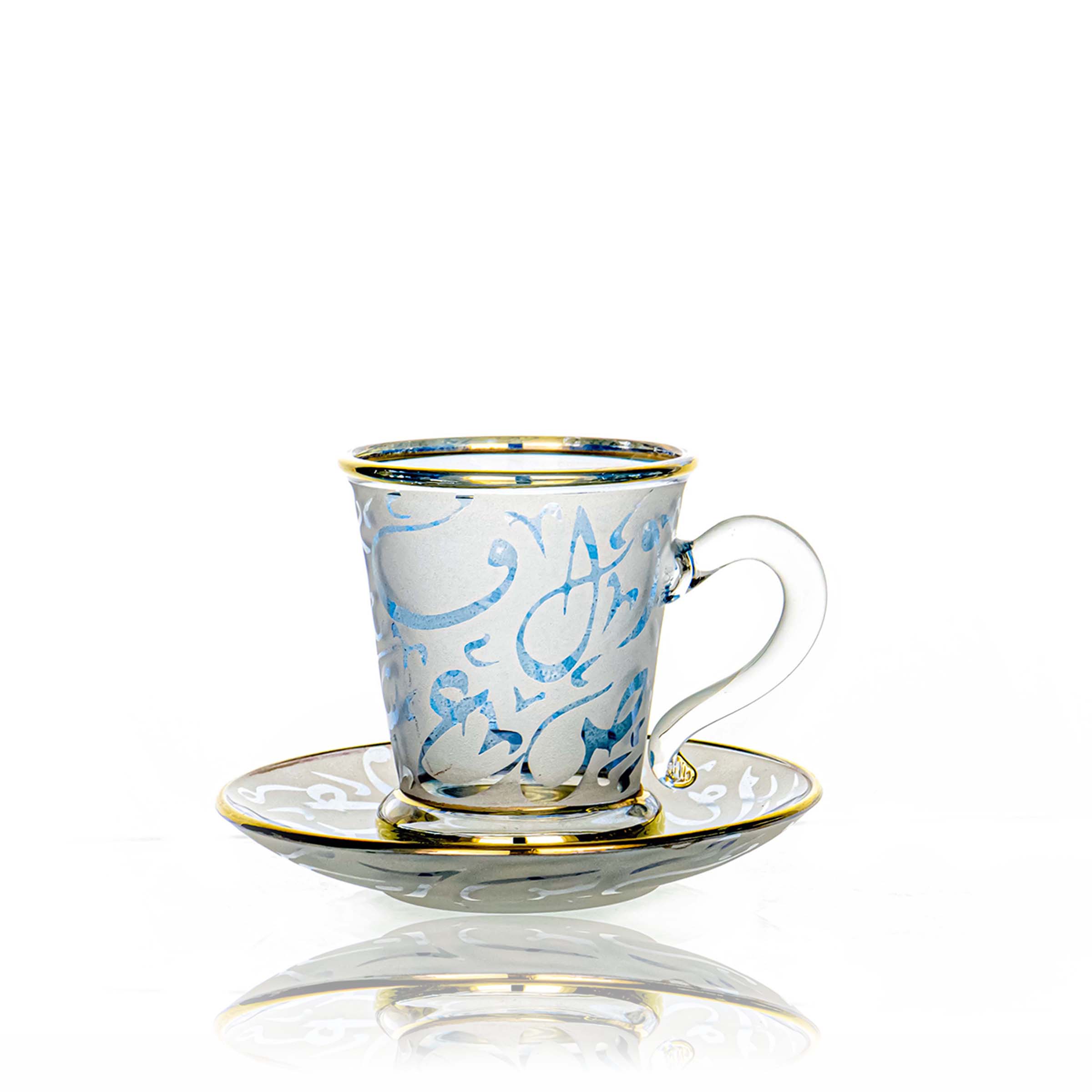 طقم قهوه حروف ازرق ك بيركس