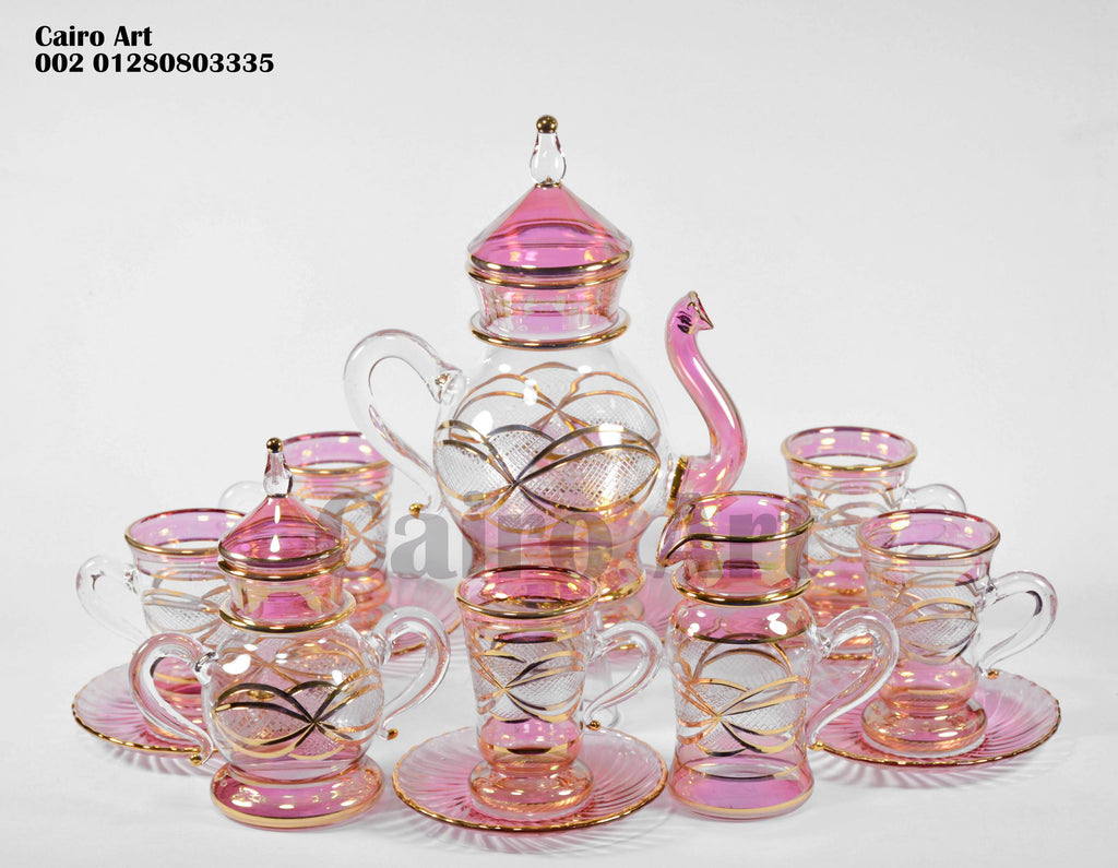 طقم شاى ملكى حفر لميع روز