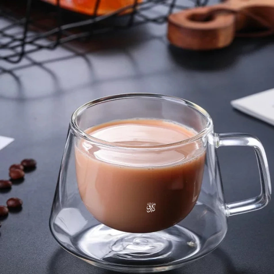 فنجان هرمي دبل جلاس 250 مللي