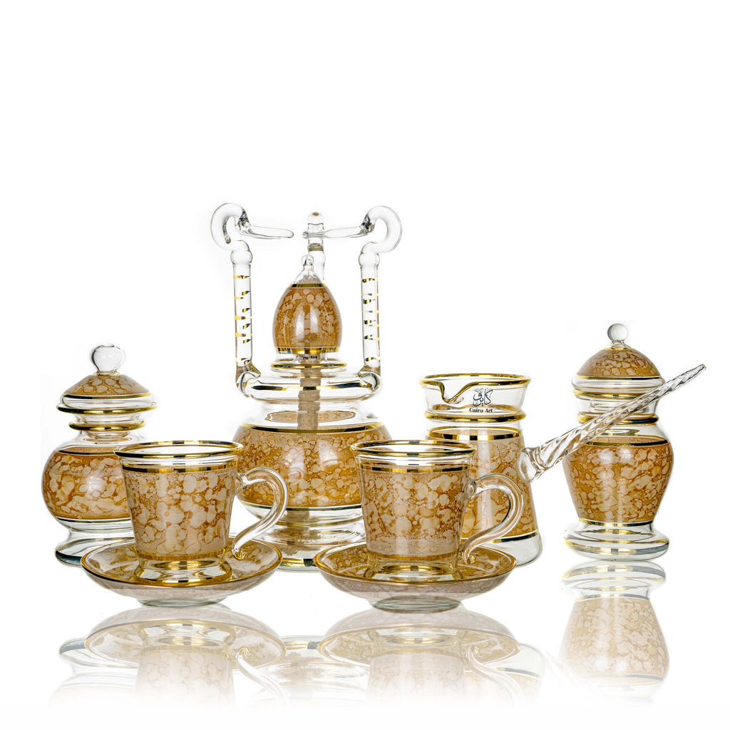 طقم قهوه سيراميك عسلي بيركس ك