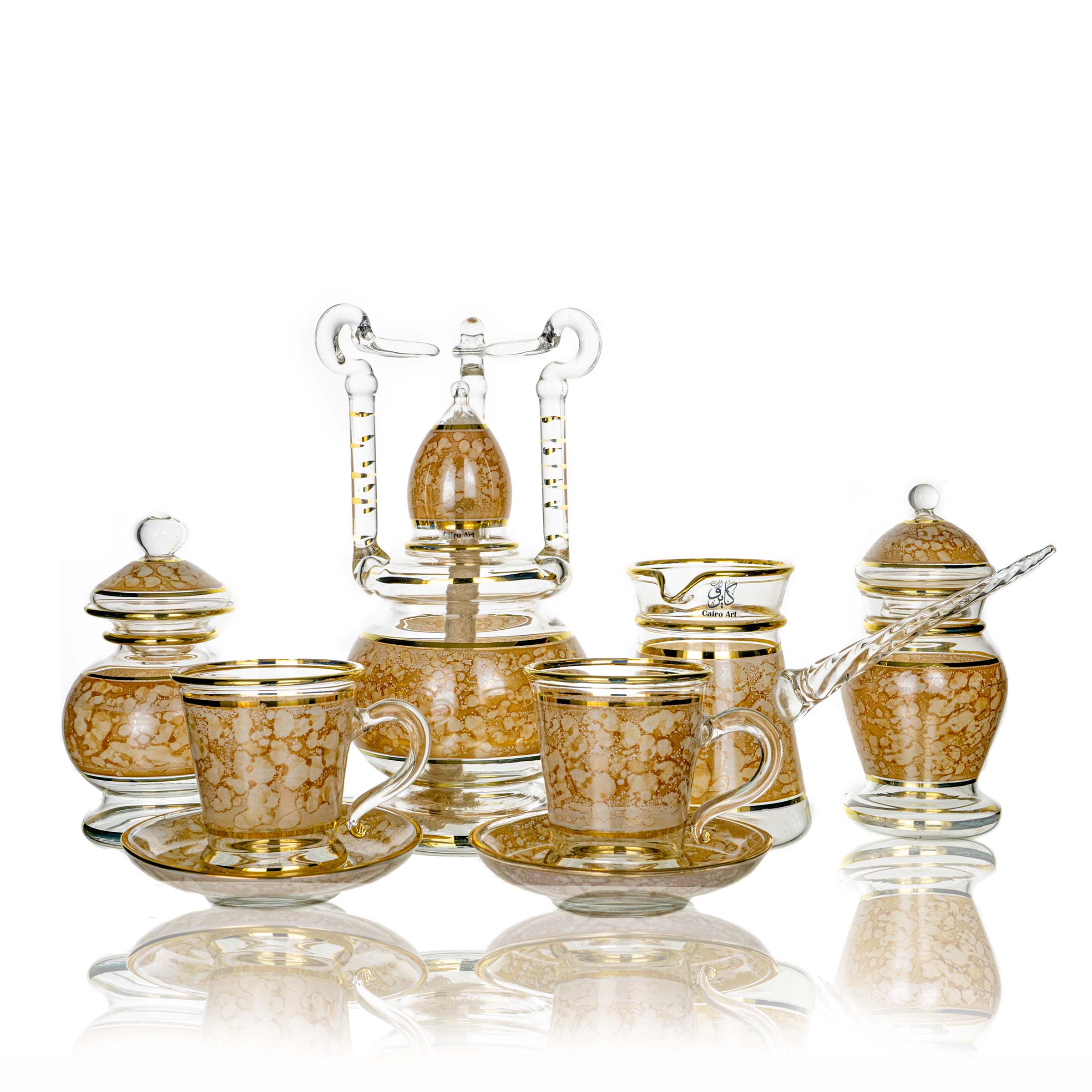 طقم قهوه سيراميك عسلي بيركس ك