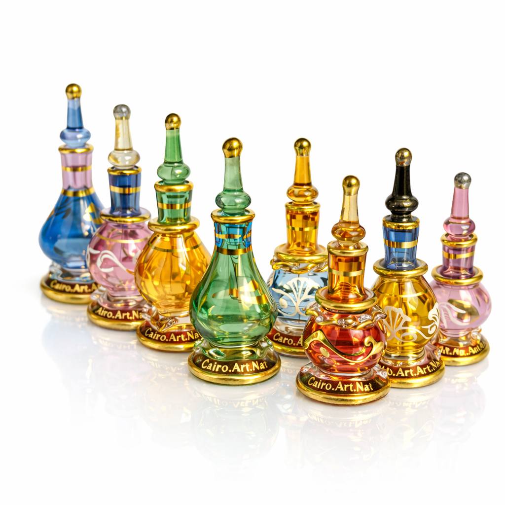 طقم قوارير عطر زجاجيه يدويه الصنع 10 قطع ربع توله