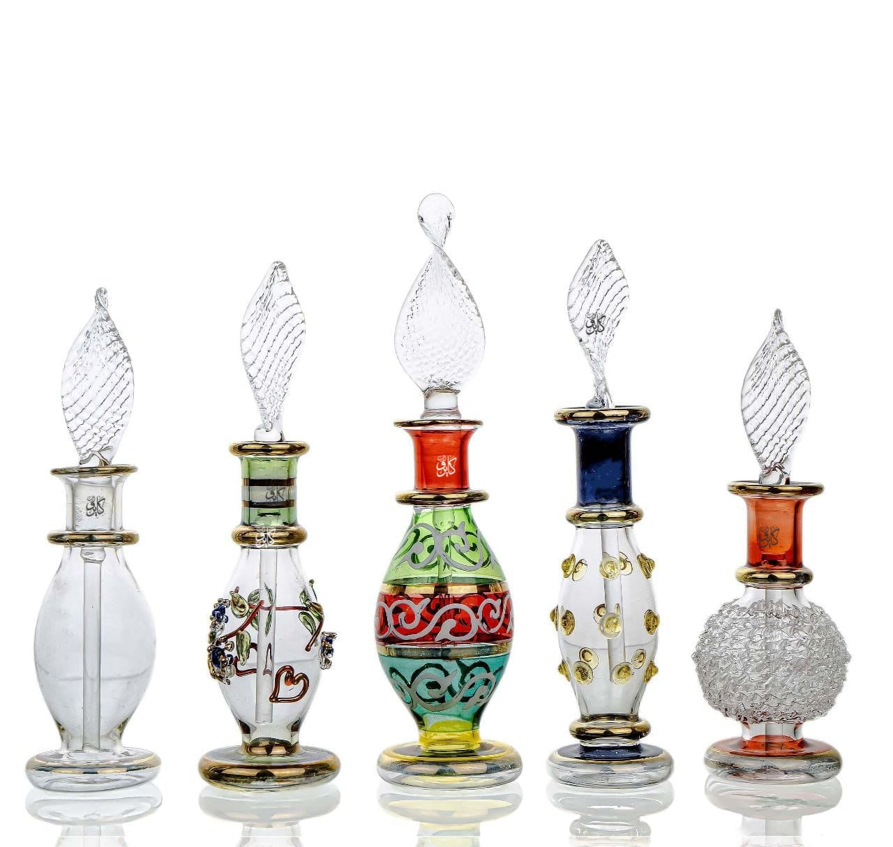 ✨ زجاجة عطر زيرو – سعة 3 لـ 5 جرام | Handmade Cairo Art Glass (5قطع)