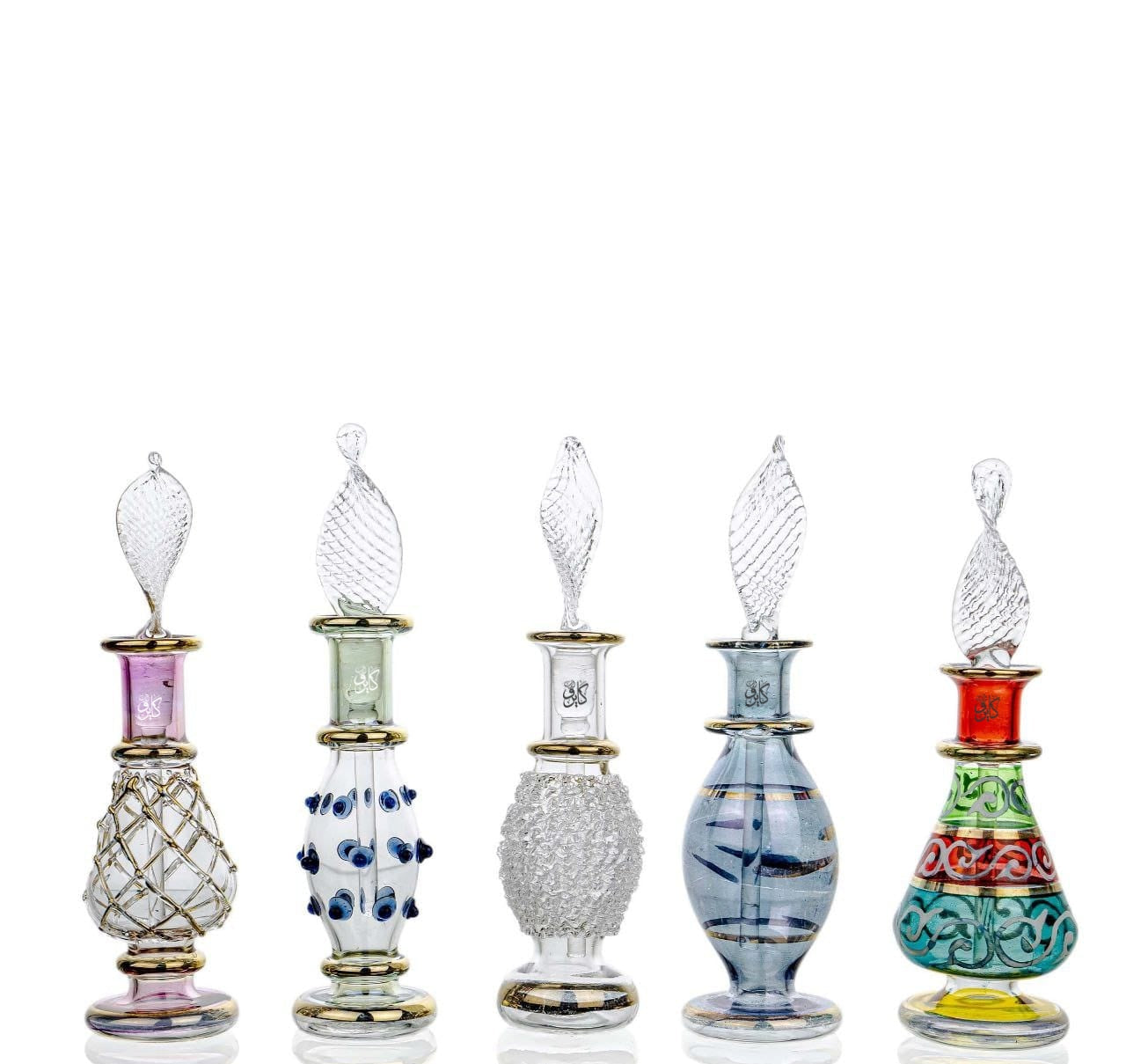 ✨ زجاجة عطر زيرو – سعة 3 لـ 5 جرام | Handmade Cairo Art Glass (5قطع)