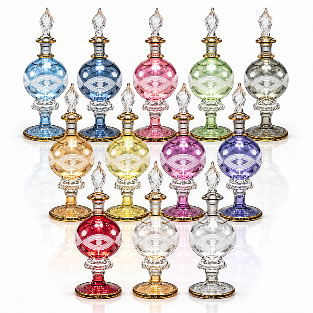 كورة حفر خشن – زجاجات عطر بايركس لوكس 75 مل بألوان متعددة – Cairo Art Glass