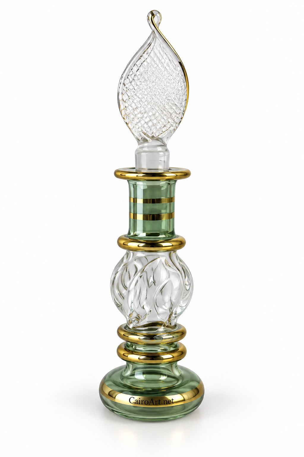 زجاجة عطر ريمي فئة متوسطة أخضر - Cairo Art Glass