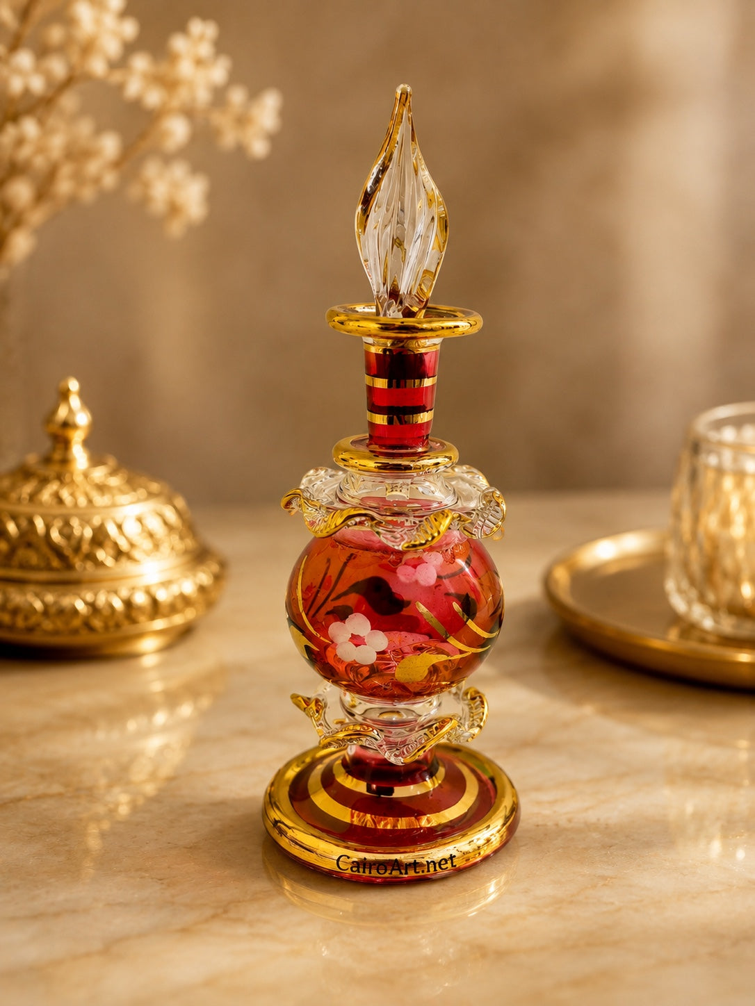 زجاجة عطر حفر خشن 12 جرام سوبر لوكس - Cairo Art Glass